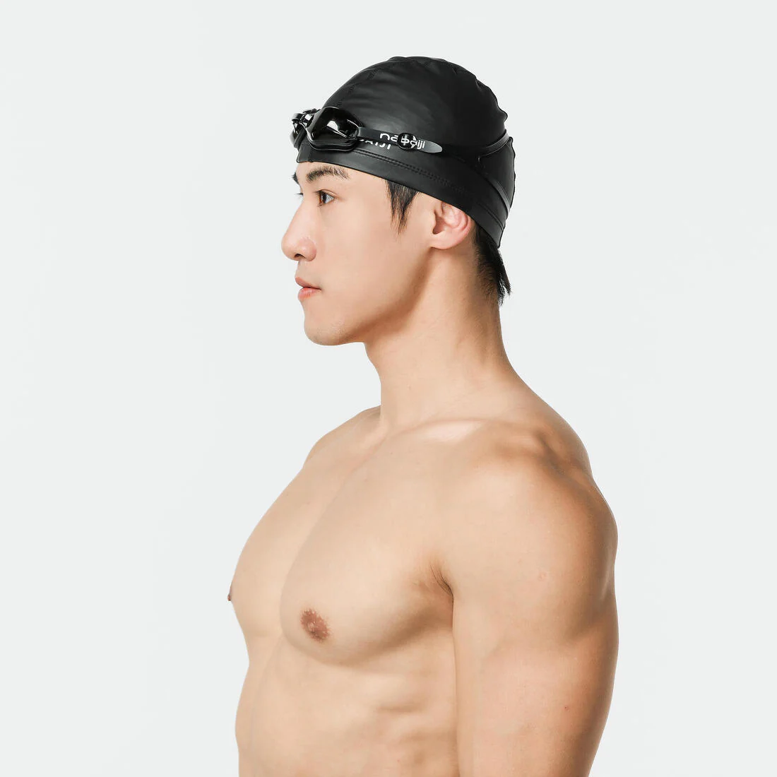 Bonnet de Bain en Maille Enduite - Tissu Uni - Taille L - Noir - Image 6
