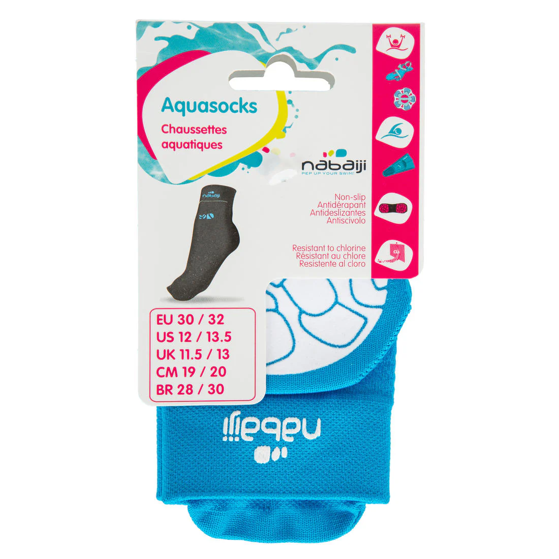 CHAUSSETTES DE NATATION AQUASOCKS JUNIOR - ROSES - Image 4