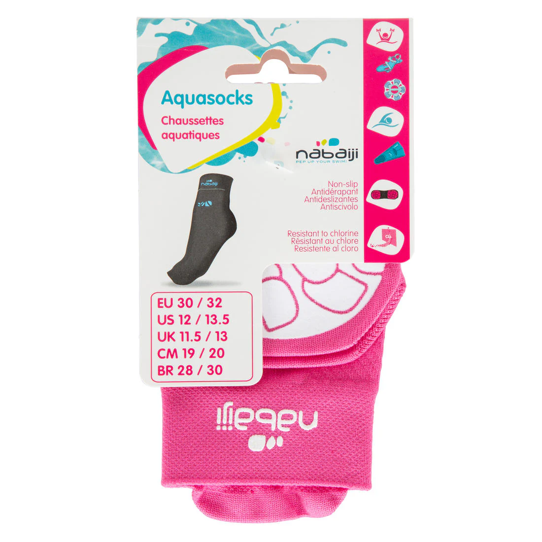 CHAUSSETTES DE NATATION AQUASOCKS JUNIOR - ROSES - Image 5