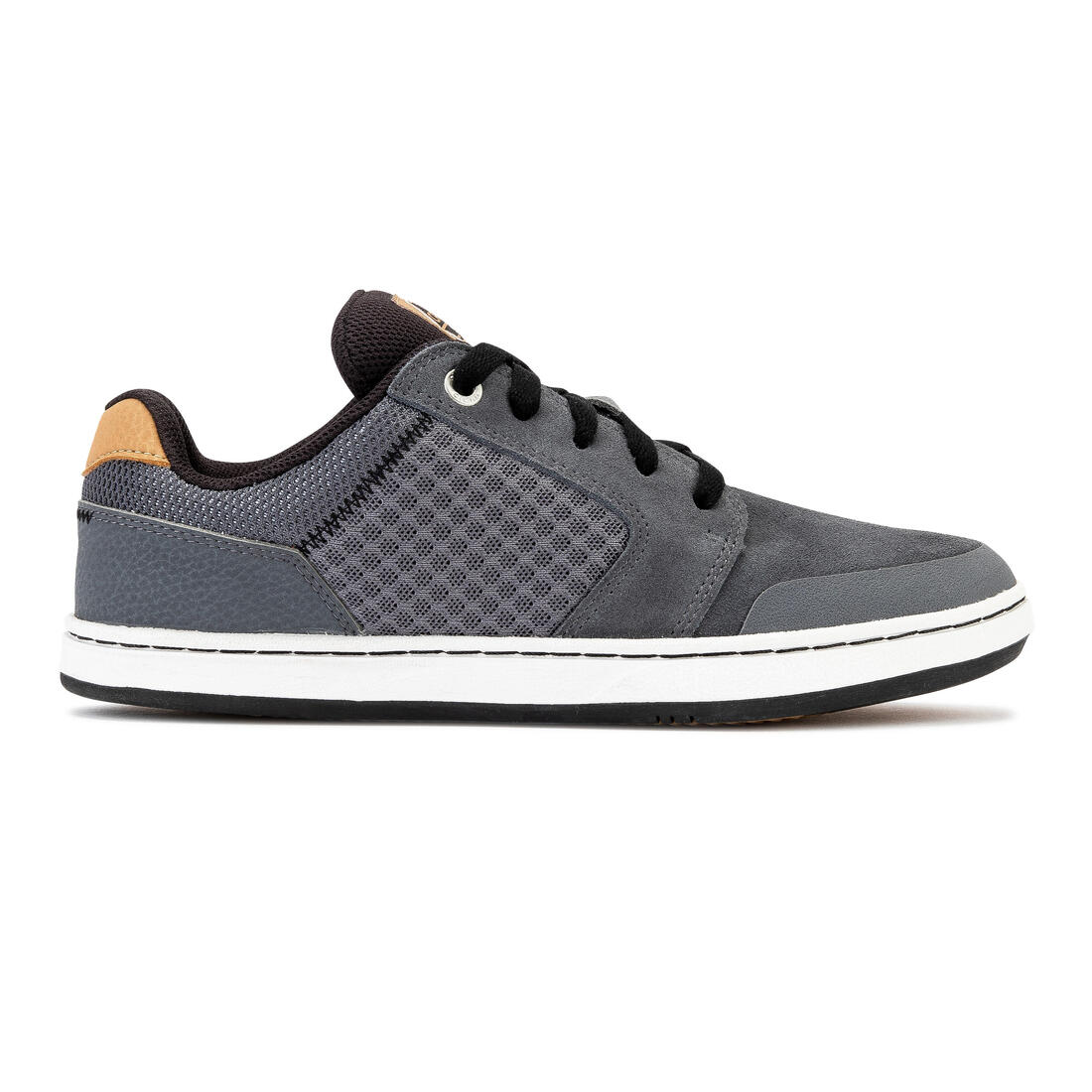 Chaussures basses de skateboard pour enfant CRUSH 500 grise et noire - Image 4