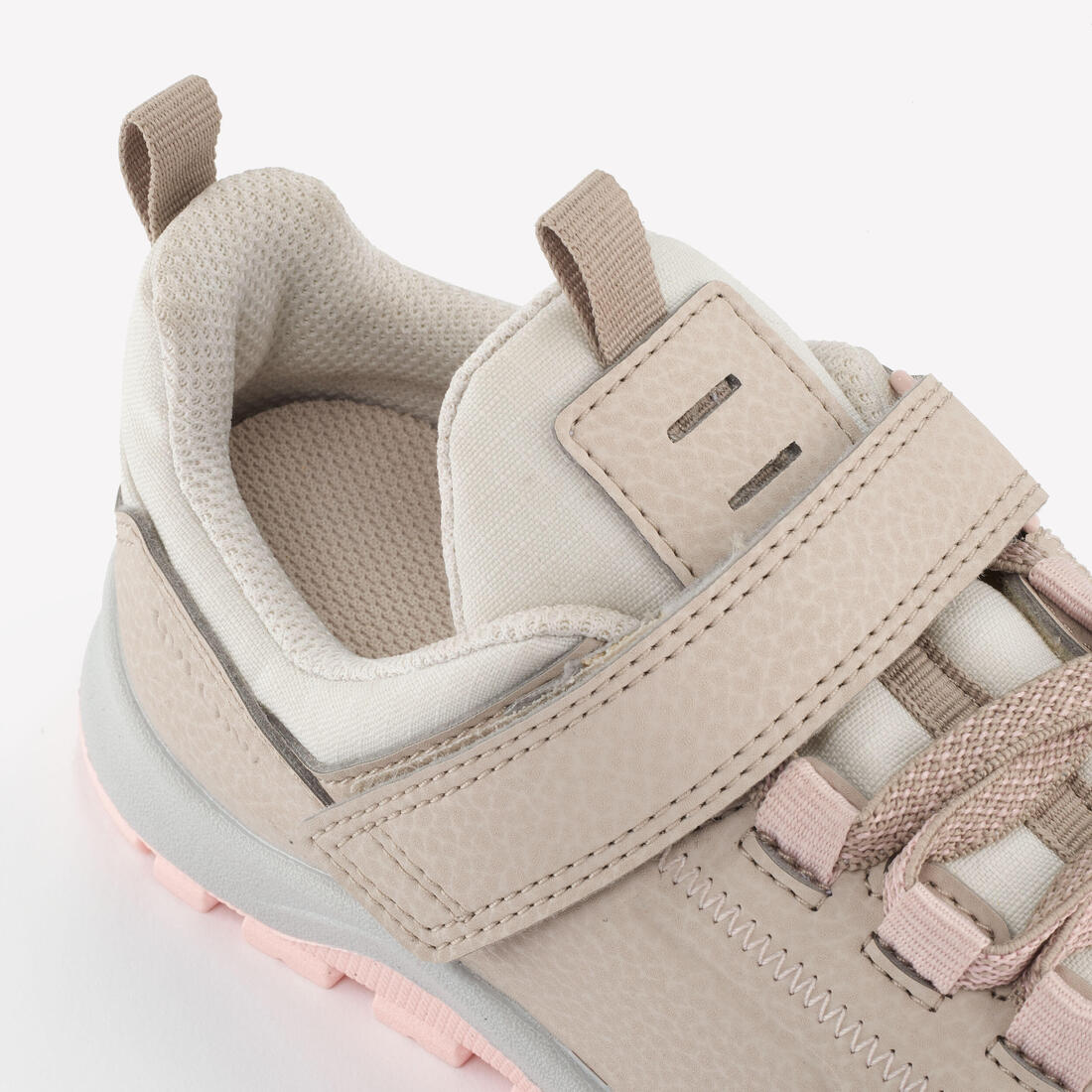 Chaussures de randonnée déperlantes à scratch 28 au 34 enfant, NH500 beige - Image 3