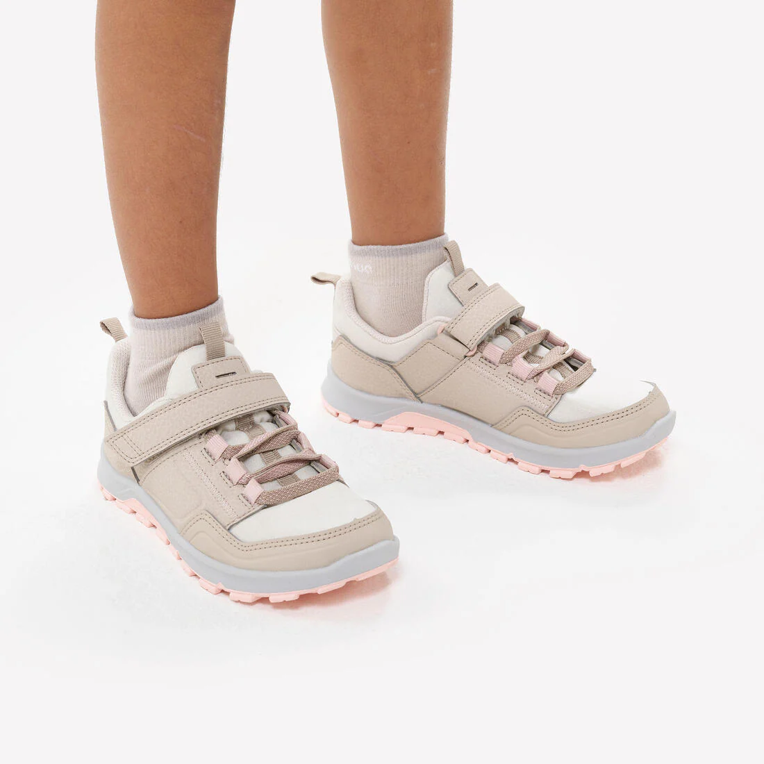 Chaussures de randonnée déperlantes à scratch 28 au 34 enfant, NH500 beige - Image 6