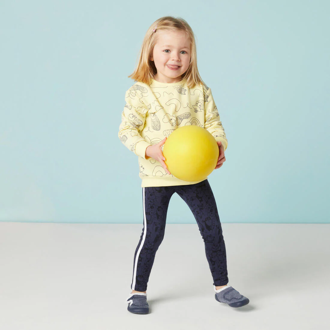 Legging chaud enfant - 120  Bleu avec motifs - Image 3