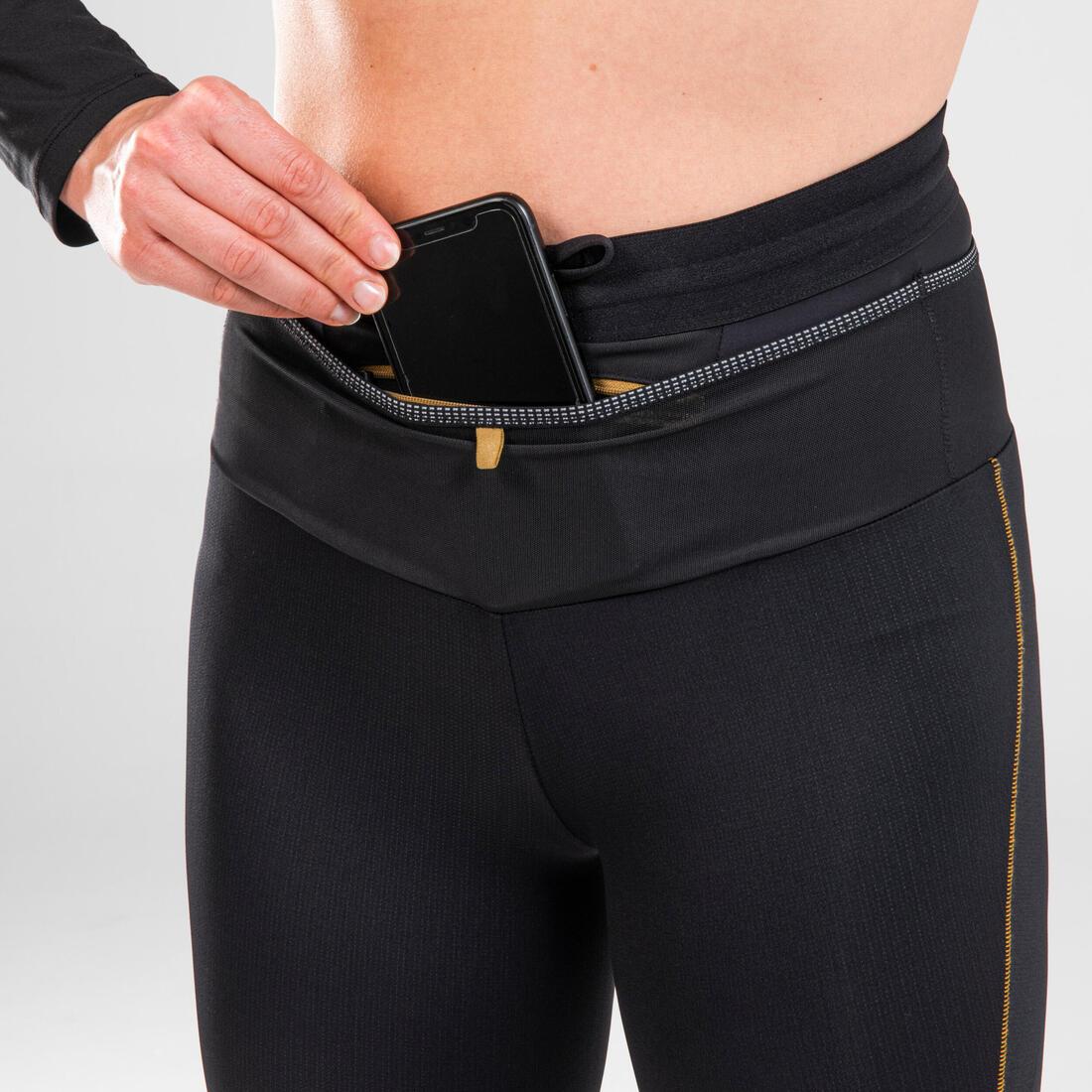 LEGGING DE TRAIL RUNNING 3/4 FEMME EMBOSS NOIR BRONZE - Image 6