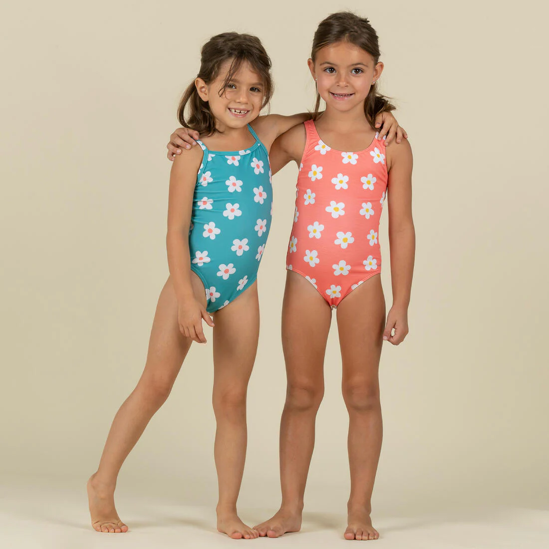 Maillot de bain 1 pièce bébé fille texture gaufré Corail imprimé Fleurs - Image 5