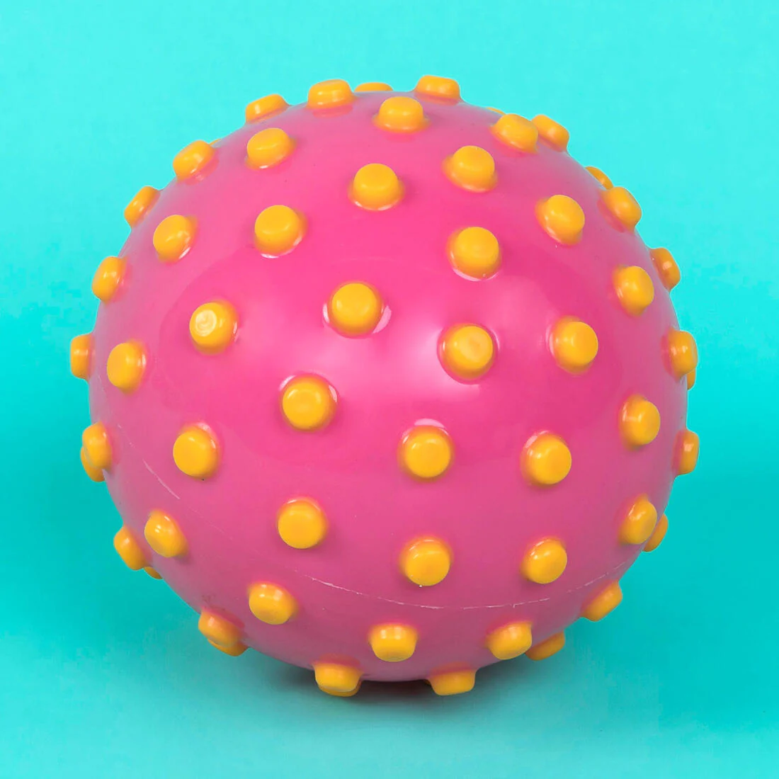 Petit Ballon d'Eveil Aquatique Rose Et Picots Jaunes - Image 5