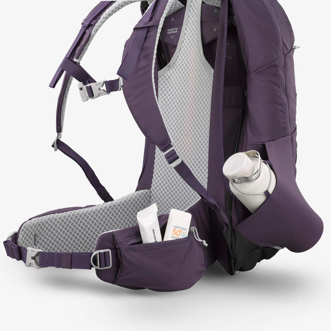 Sac à dos de randonnée ventilé 25L, MH500 khaki - Image 45