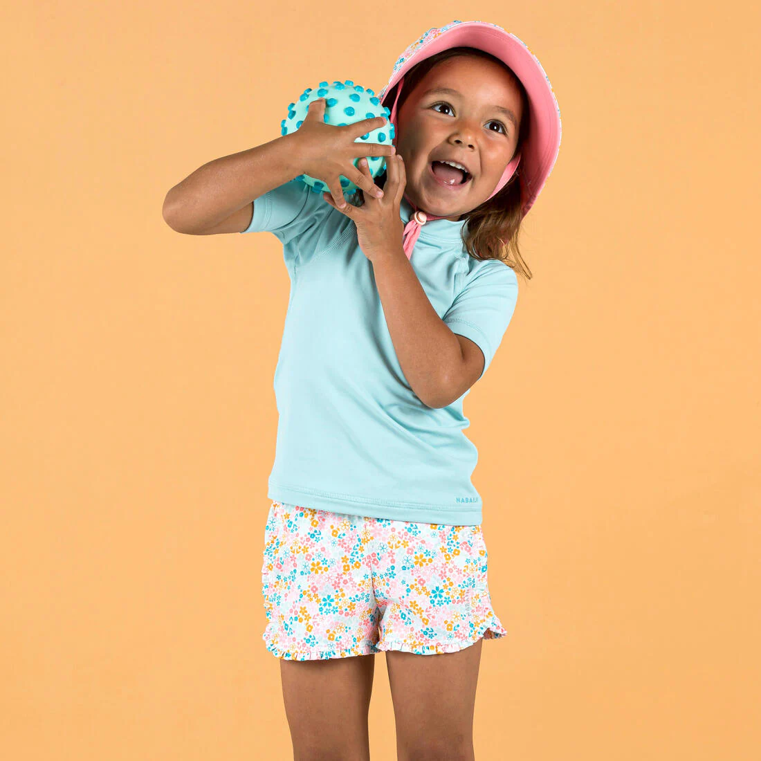 T-shirt anti uv bébé manches courtes corail - Image 9