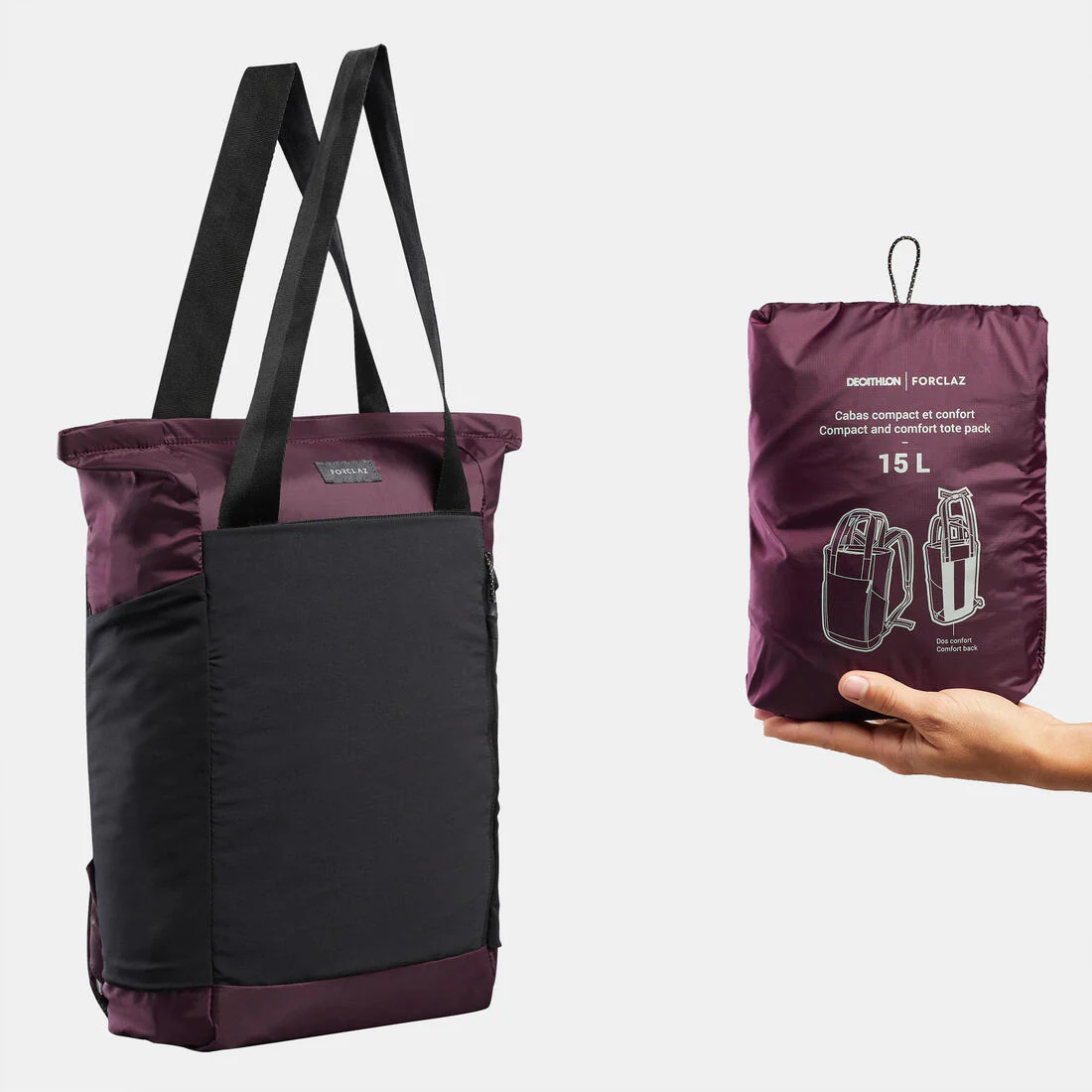 Tote bag 2en1 compact 15L, Travel - Image 5